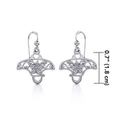 Go with the flow ~ Sterling Silver Manta Ray Filigree Hook Earrings Jewelry TER1705 -